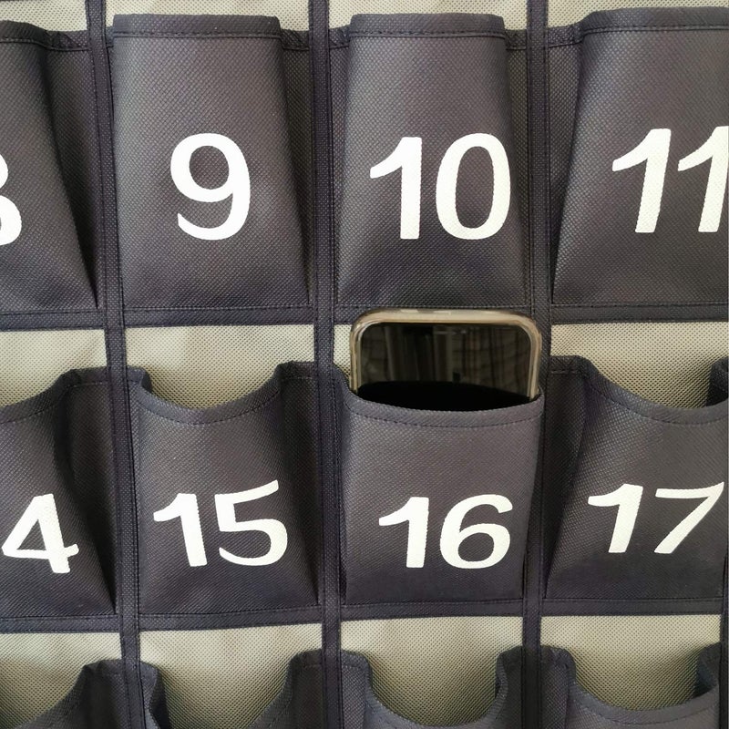ANIZER Numbered Cell Phones and Calculator Holder Classroom Pocket Chart Wall Door Hanging Organizer for Sundries (36 Pockets with Digital) - Image 5